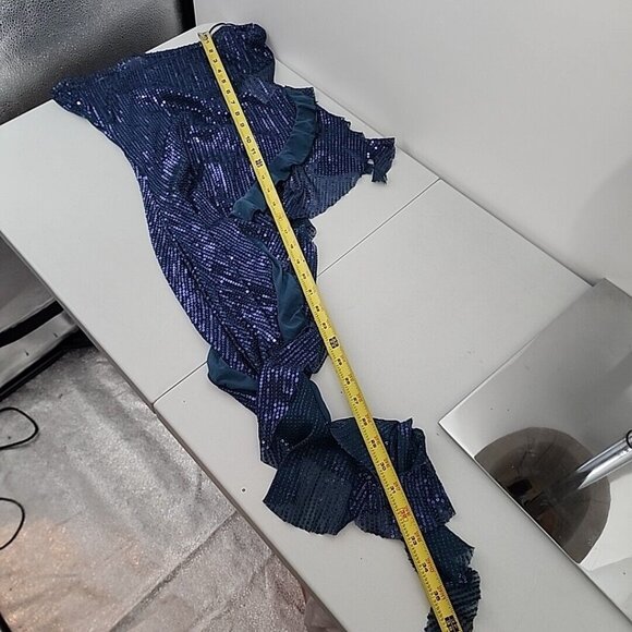 NEW Free People Size Medium Taylor Sequin Asymmetrical Ruffle Tube Top - Picture 10 of 10